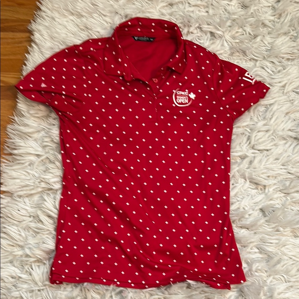 Women’s Golf Shirt - Red and White